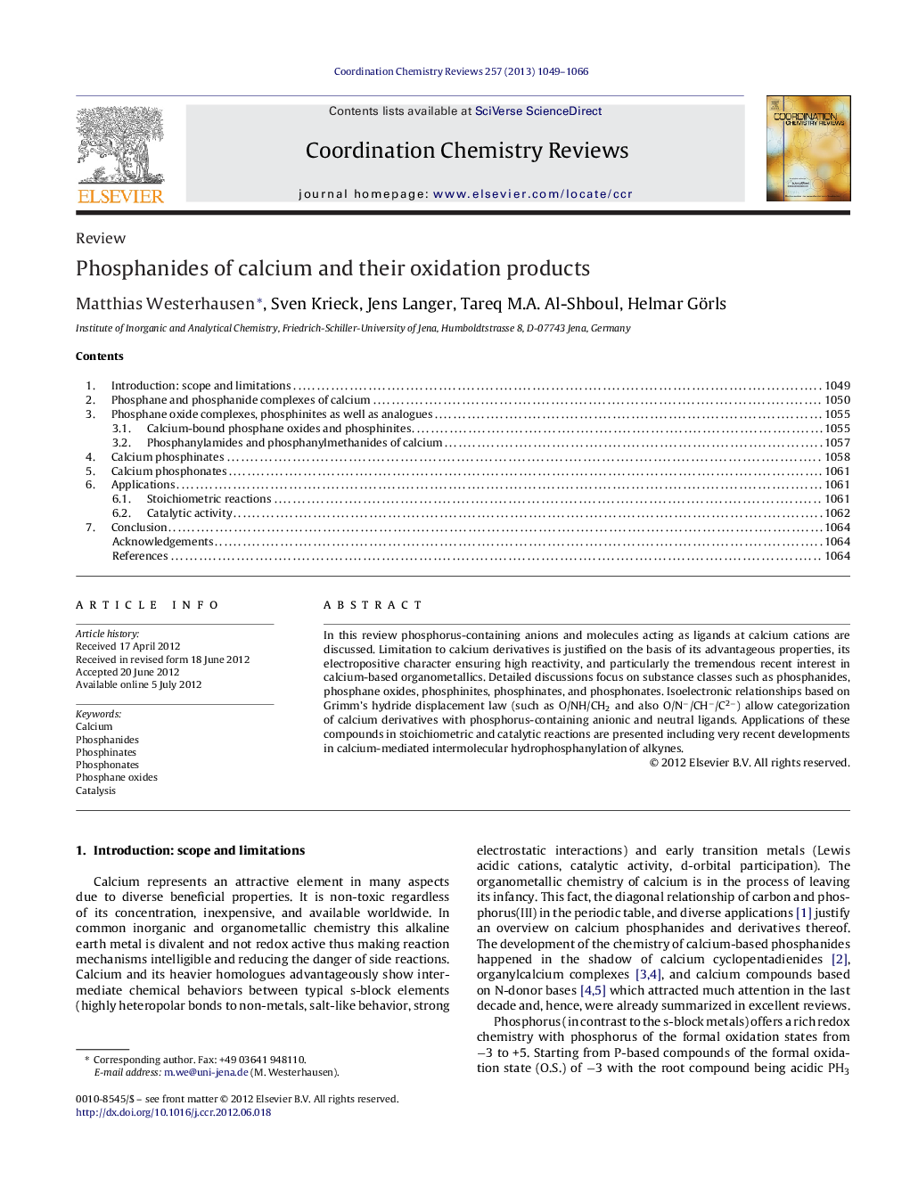 Phosphanides of calcium and their oxidation products