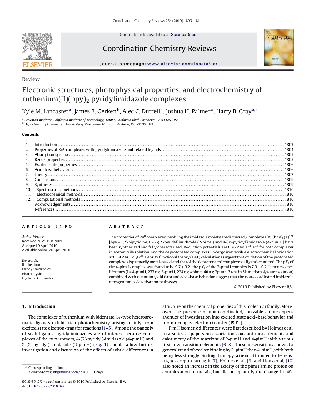 Electronic structures, photophysical properties, and electrochemistry of ruthenium(II)(bpy)2 pyridylimidazole complexes