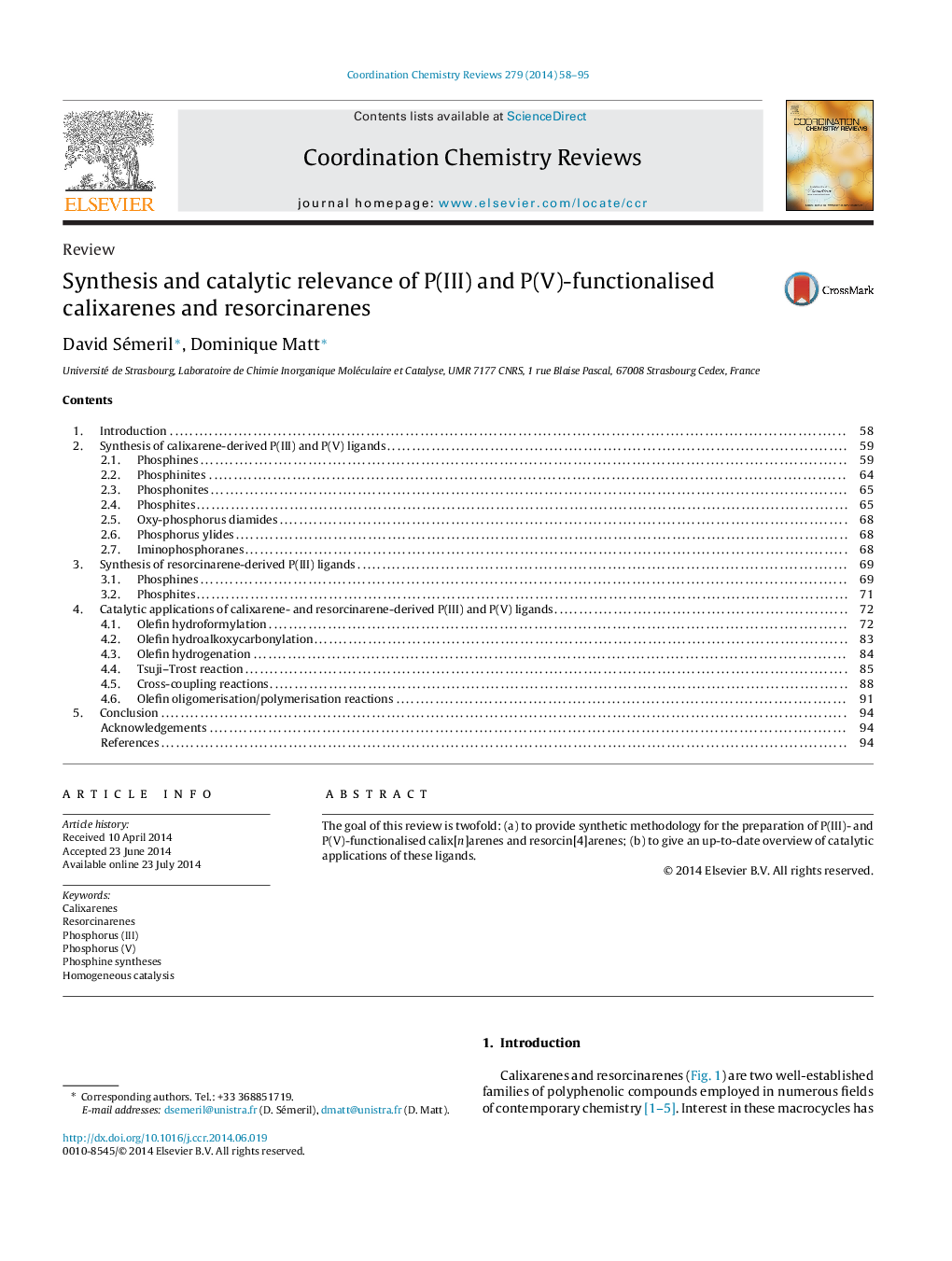 Synthesis and catalytic relevance of P(III) and P(V)-functionalised calixarenes and resorcinarenes