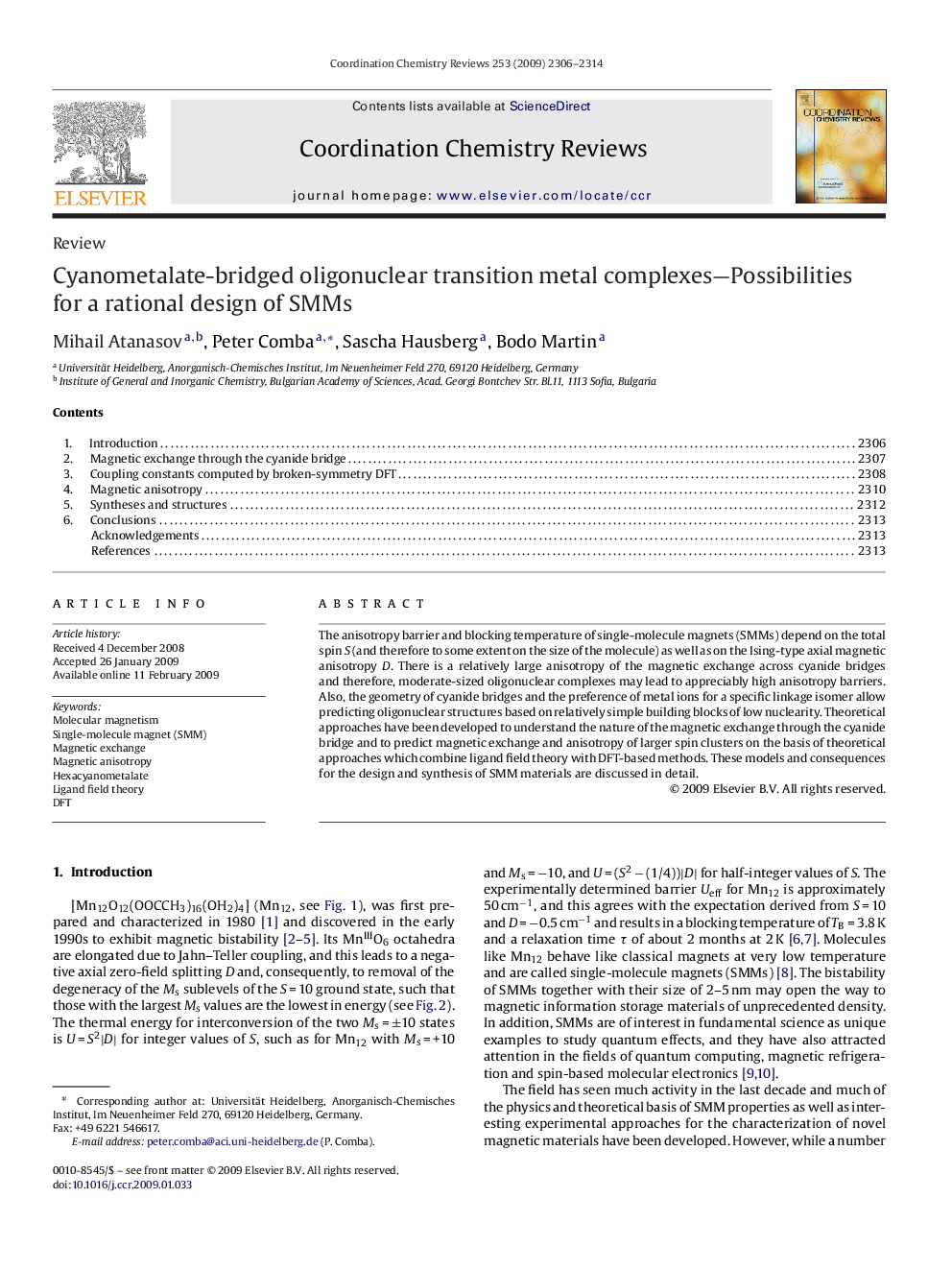 Cyanometalate-bridged oligonuclear transition metal complexes—Possibilities for a rational design of SMMs