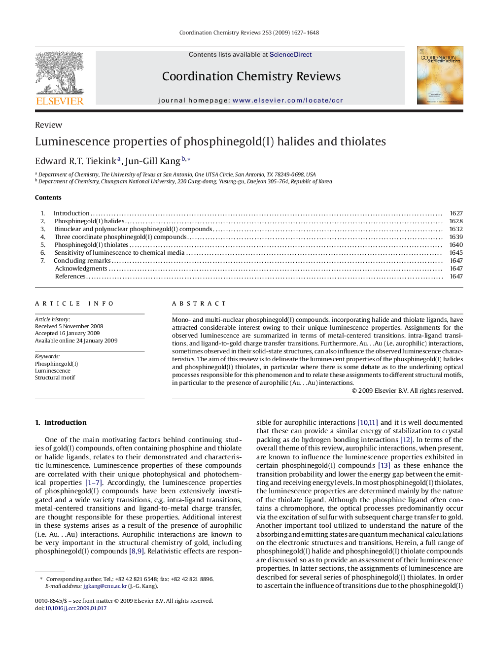 Luminescence properties of phosphinegold(I) halides and thiolates