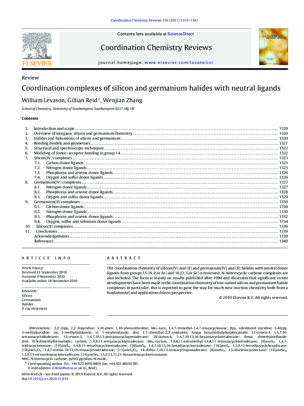 Coordination complexes of silicon and germanium halides with neutral ligands