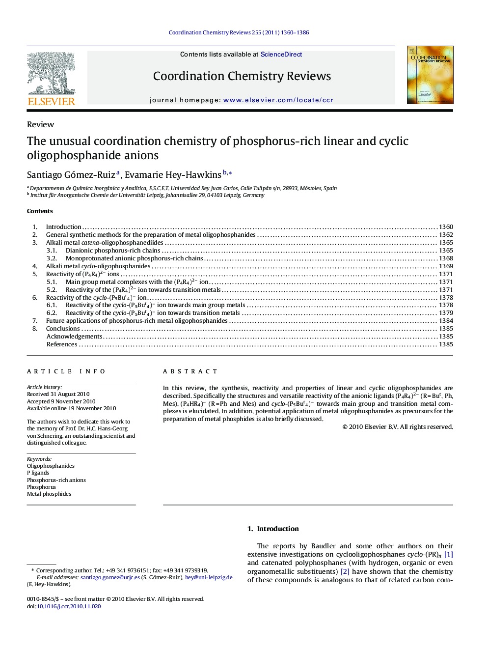 The unusual coordination chemistry of phosphorus-rich linear and cyclic oligophosphanide anions