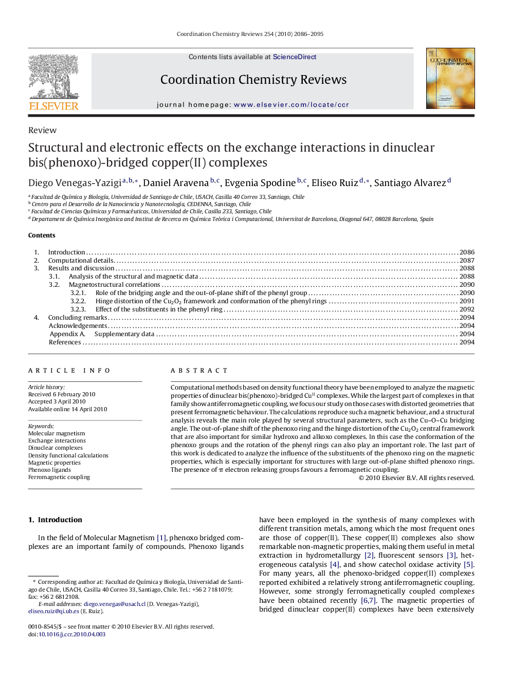 Structural and electronic effects on the exchange interactions in dinuclear bis(phenoxo)-bridged copper(II) complexes