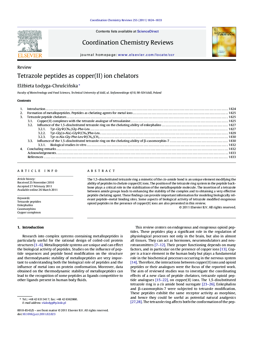 Tetrazole peptides as copper(II) ion chelators