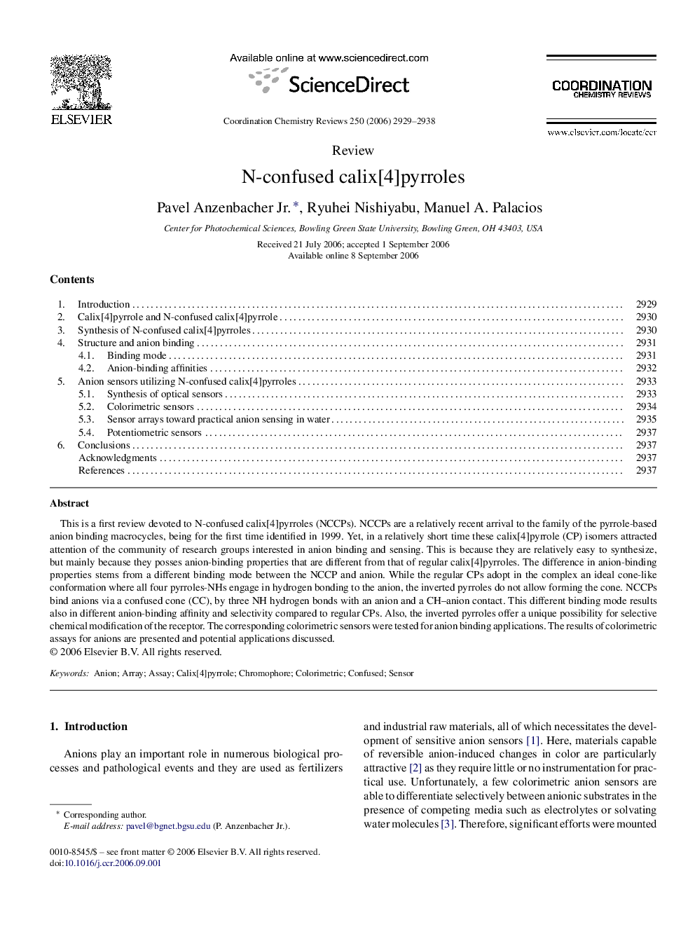 N-confused calix[4]pyrroles