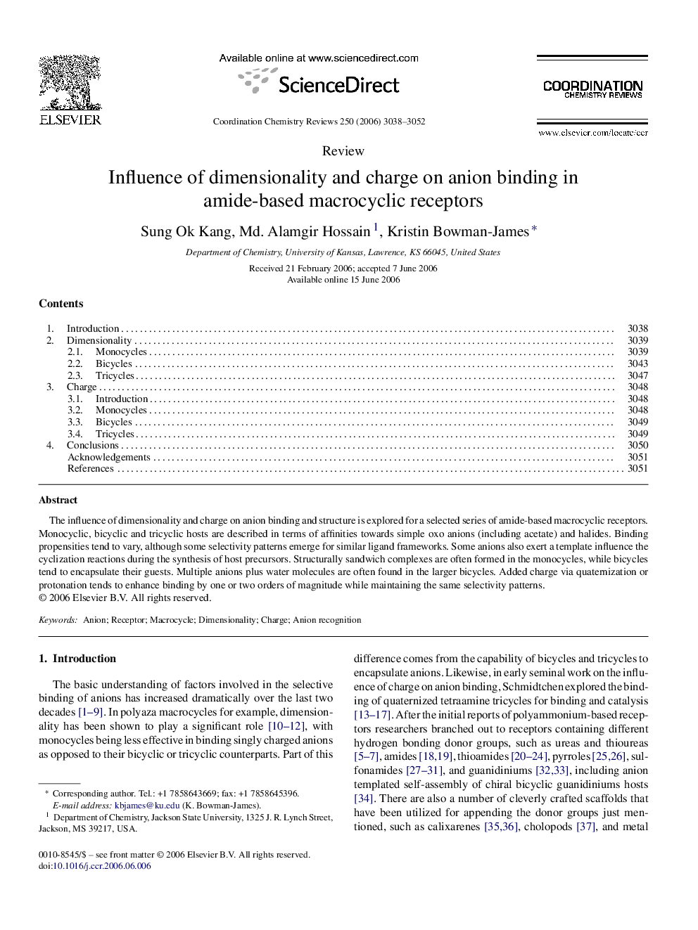 Influence of dimensionality and charge on anion binding in amide-based macrocyclic receptors