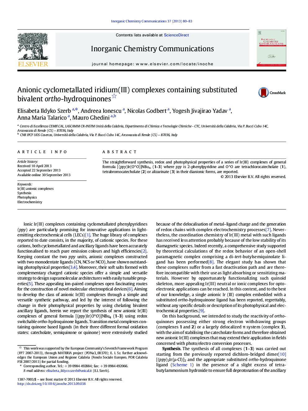 Anionic cyclometallated iridium(III) complexes containing substituted bivalent ortho-hydroquinones 