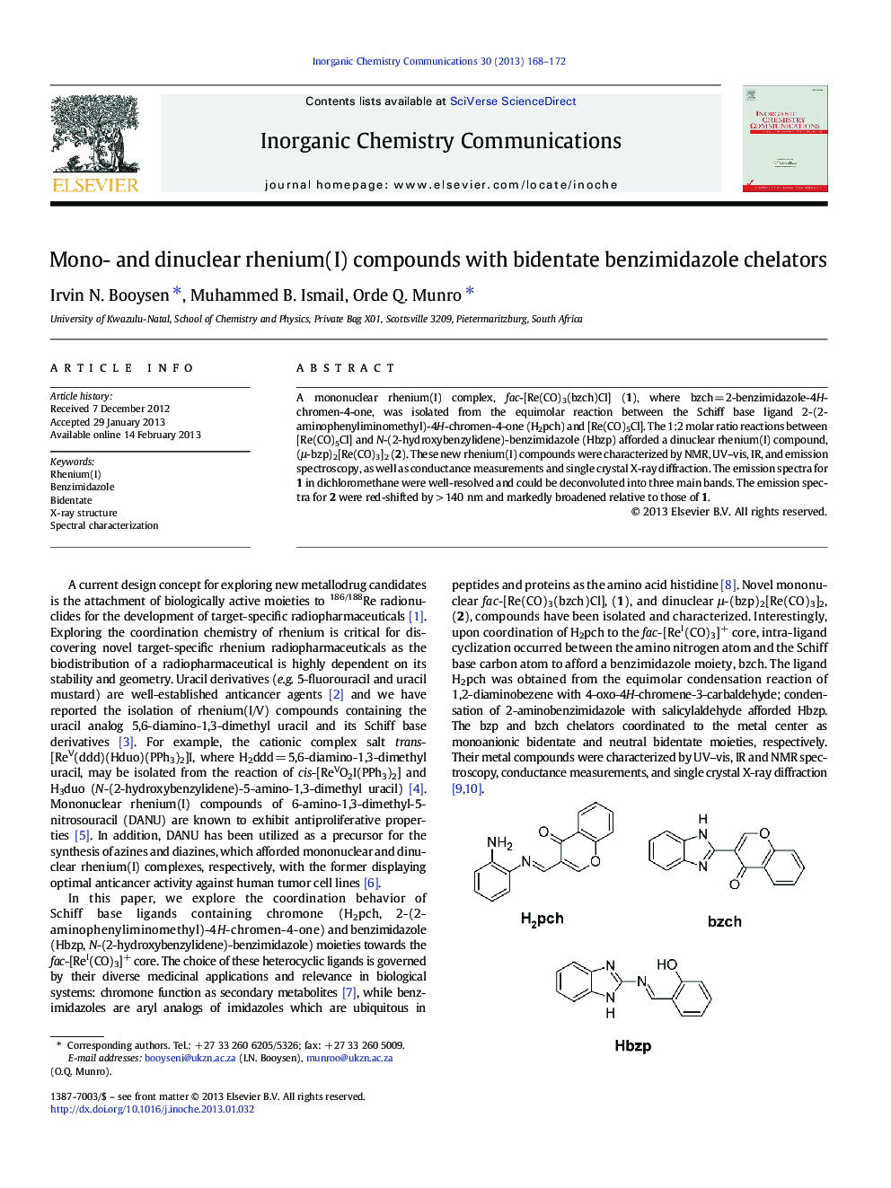 Mono- and dinuclear rhenium(I) compounds with bidentate benzimidazole chelators