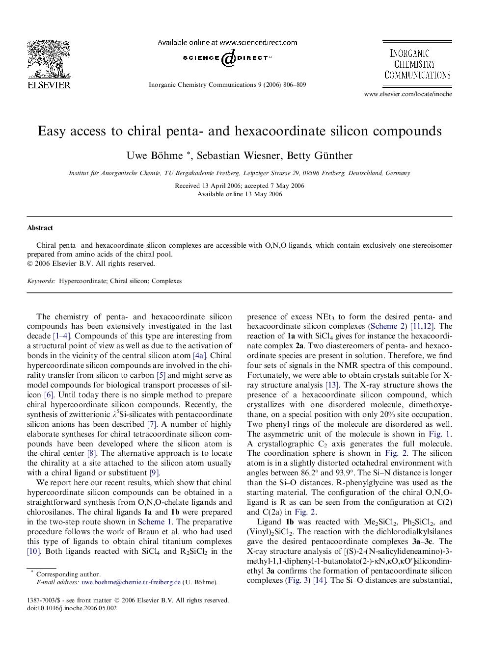 Easy access to chiral penta- and hexacoordinate silicon compounds