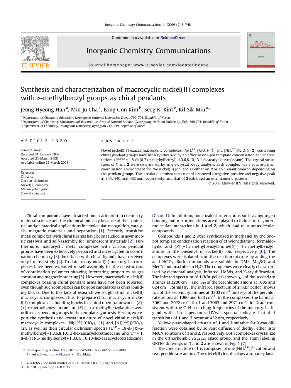 Synthesis and characterization of macrocyclic nickel(II) complexes with α-methylbenzyl groups as chiral pendants