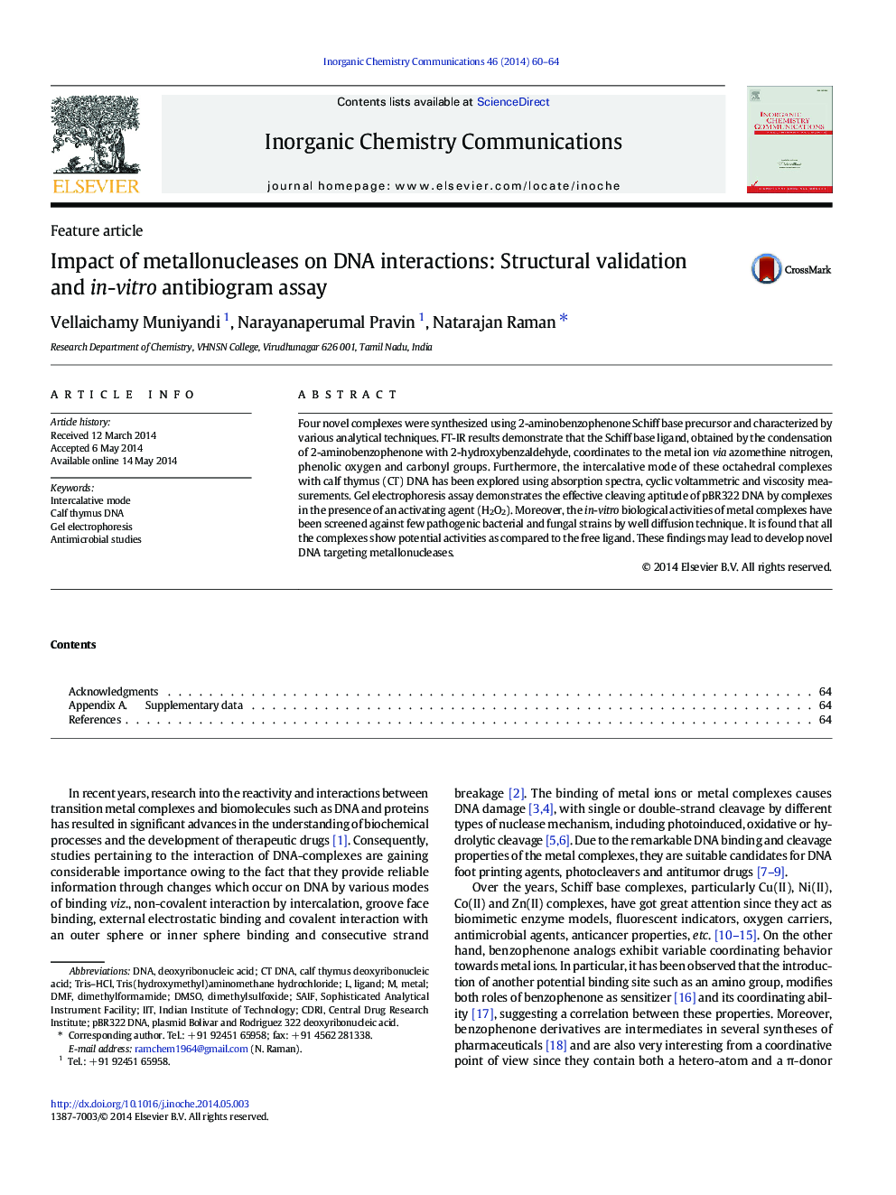 Impact of metallonucleases on DNA interactions: Structural validation and in-vitro antibiogram assay