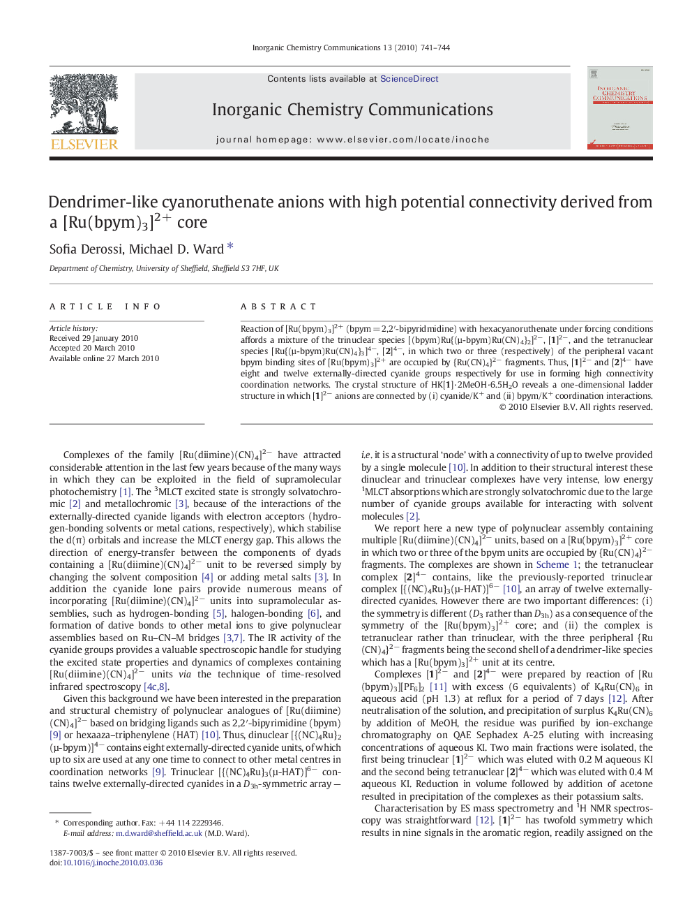 Dendrimer-like cyanoruthenate anions with high potential connectivity derived from a [Ru(bpym)3]2+ core