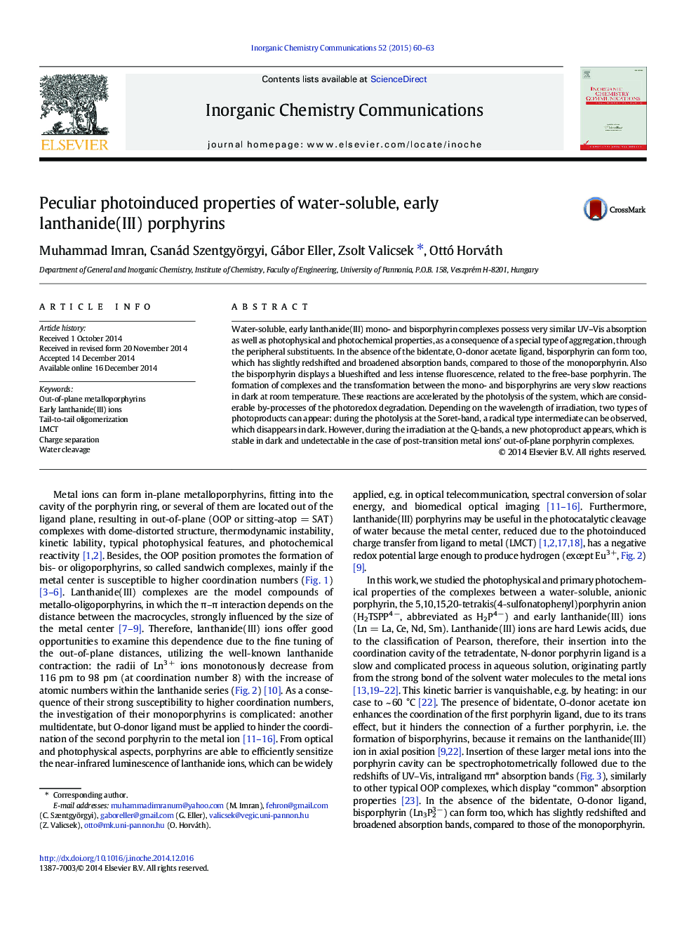 Peculiar photoinduced properties of water-soluble, early lanthanide(III) porphyrins