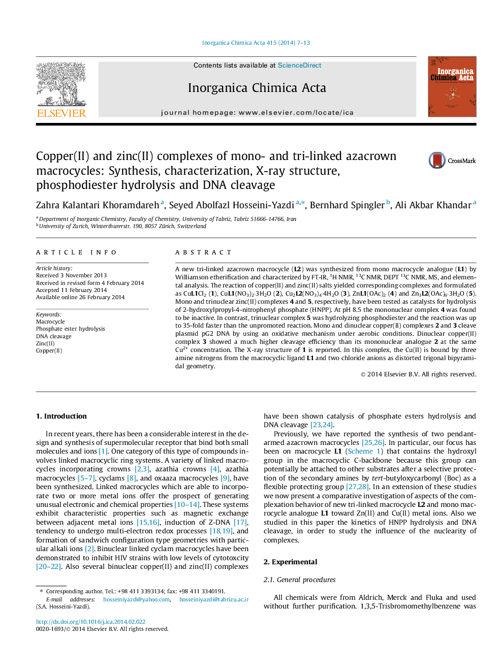 Copper(II) and zinc(II) complexes of mono- and tri-linked azacrown macrocycles: Synthesis, characterization, X-ray structure, phosphodiester hydrolysis and DNA cleavage