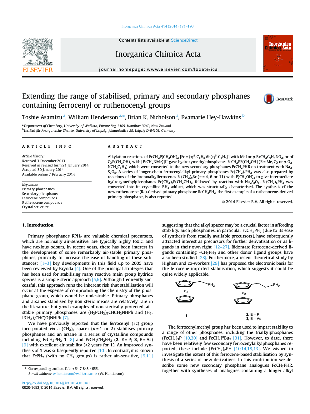 Extending the range of stabilised, primary and secondary phosphanes containing ferrocenyl or ruthenocenyl groups