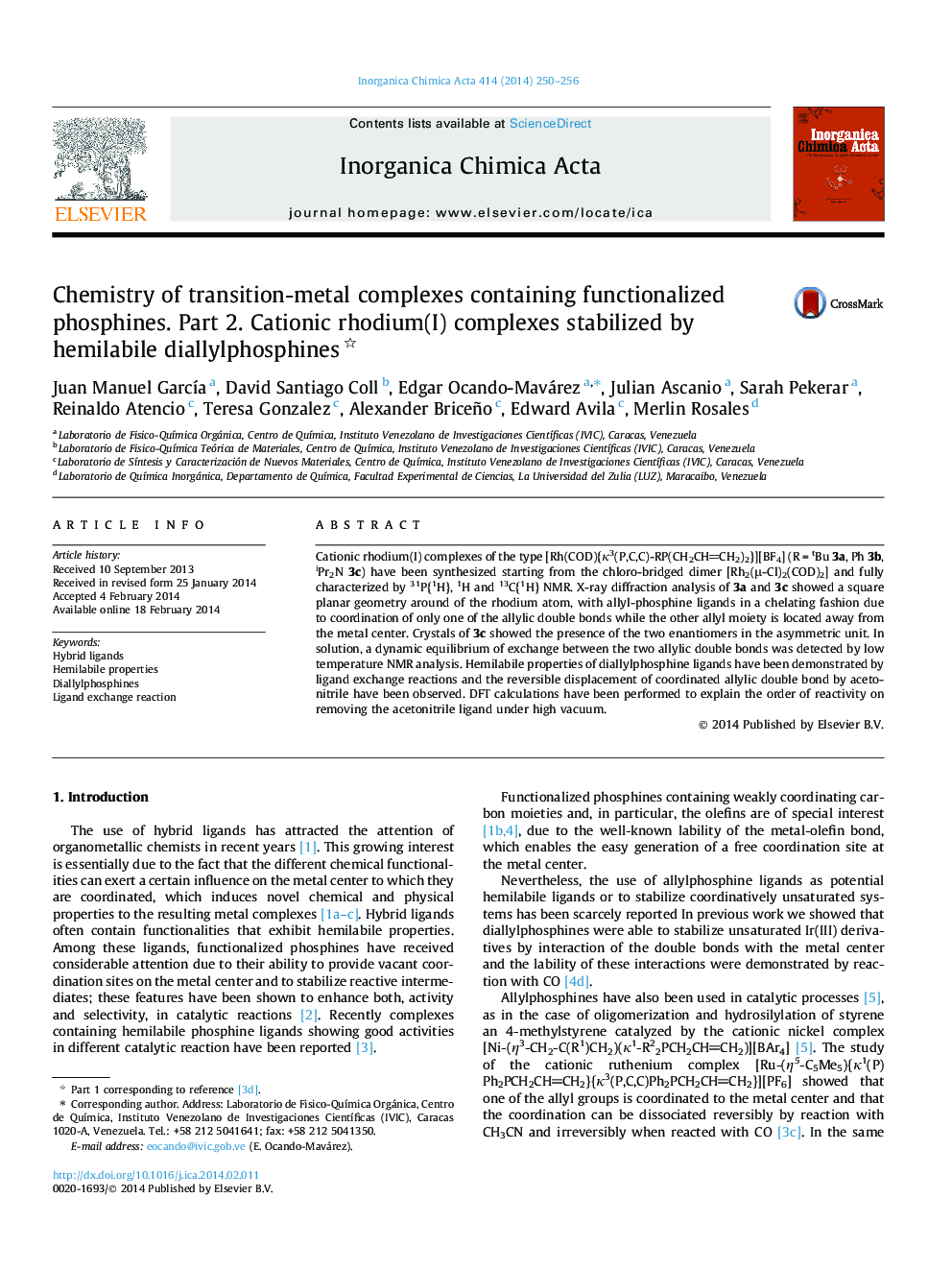 Chemistry of transition-metal complexes containing functionalized phosphines. Part 2. Cationic rhodium(I) complexes stabilized by hemilabile diallylphosphines 