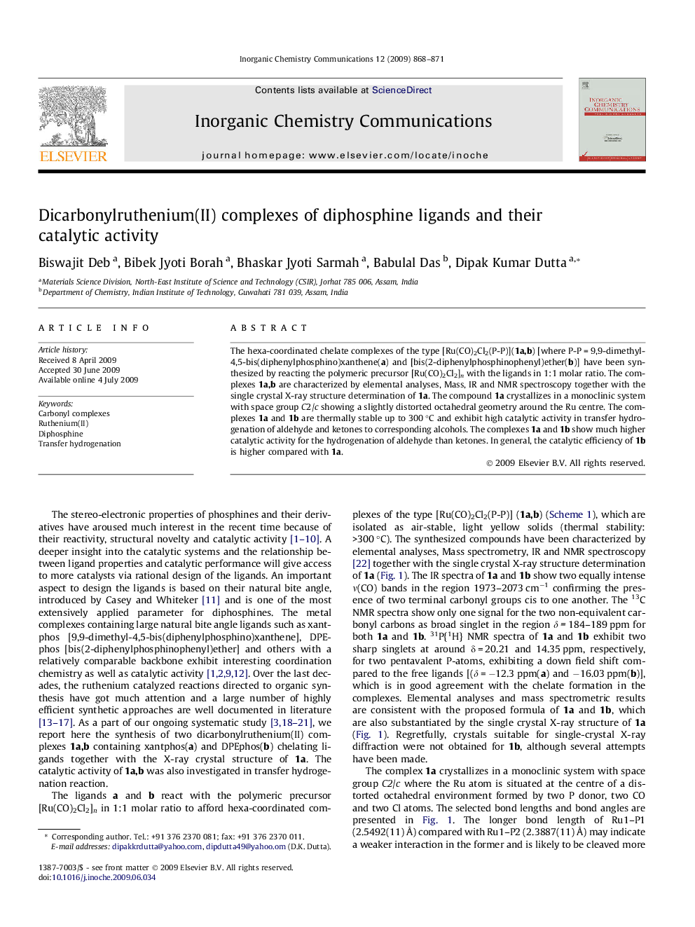 Dicarbonylruthenium(II) complexes of diphosphine ligands and their catalytic activity