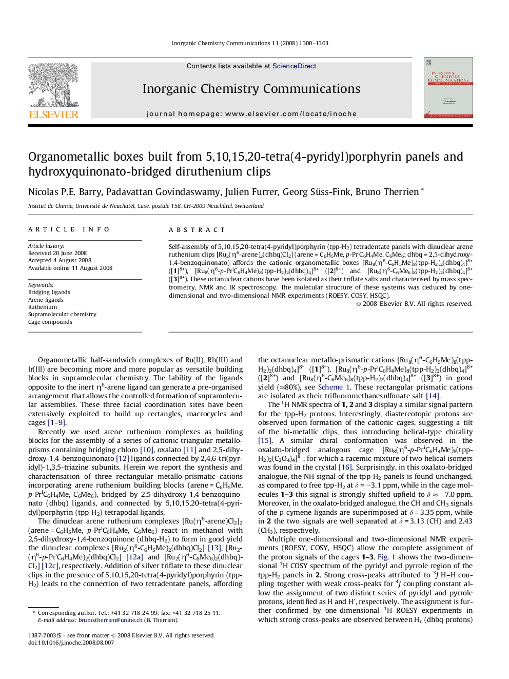 Organometallic boxes built from 5,10,15,20-tetra(4-pyridyl)porphyrin panels and hydroxyquinonato-bridged diruthenium clips