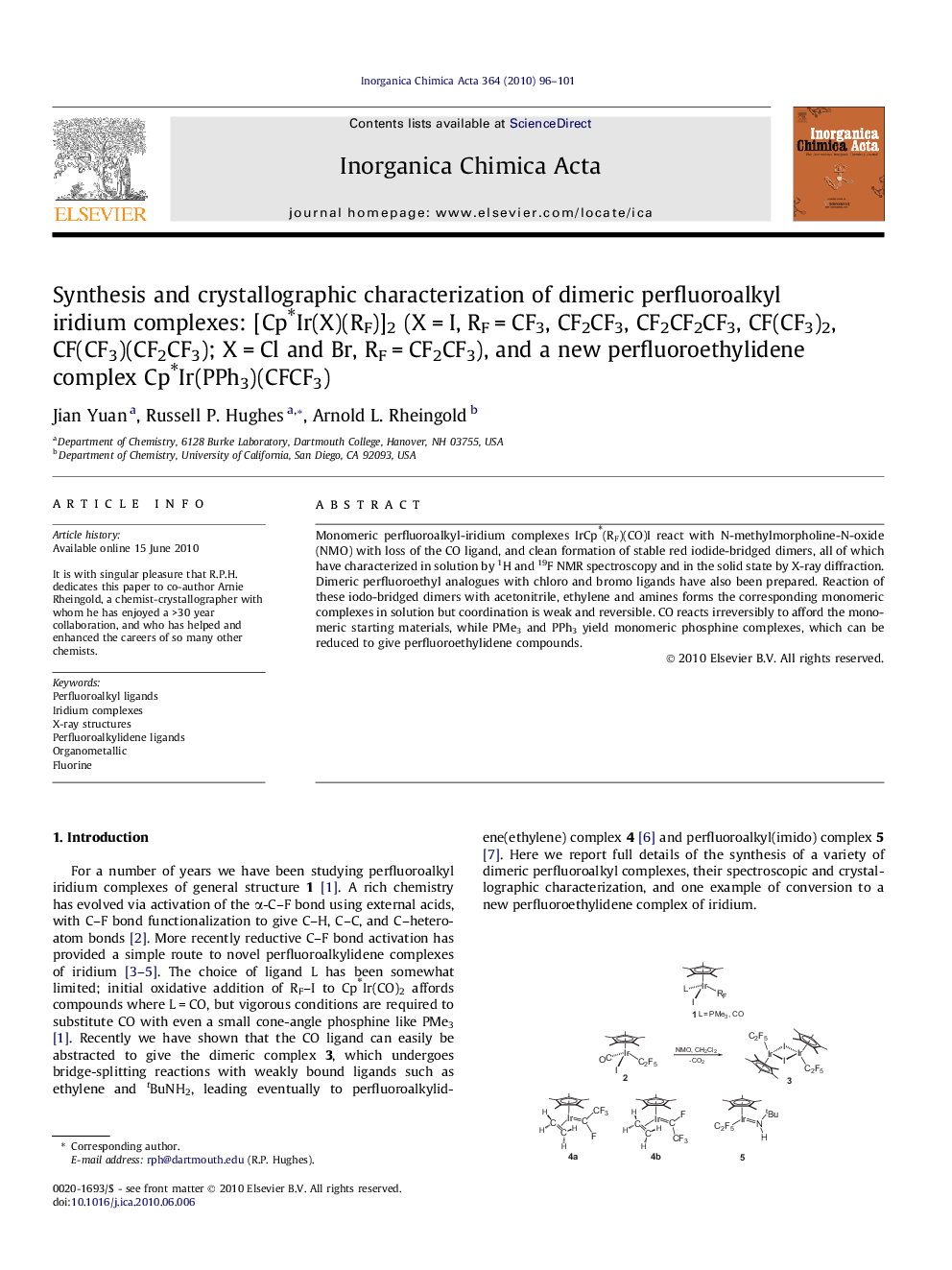 Synthesis and crystallographic characterization of dimeric perfluoroalkyl iridium complexes: [Cp∗Ir(X)(RF)]2 (X = I, RF = CF3, CF2CF3, CF2CF2CF3, CF(CF3)2, CF(CF3)(CF2CF3); X = Cl and Br, RF = CF2CF3), and a new perfluoroethylidene complex Cp∗Ir(PPh3)(CFC