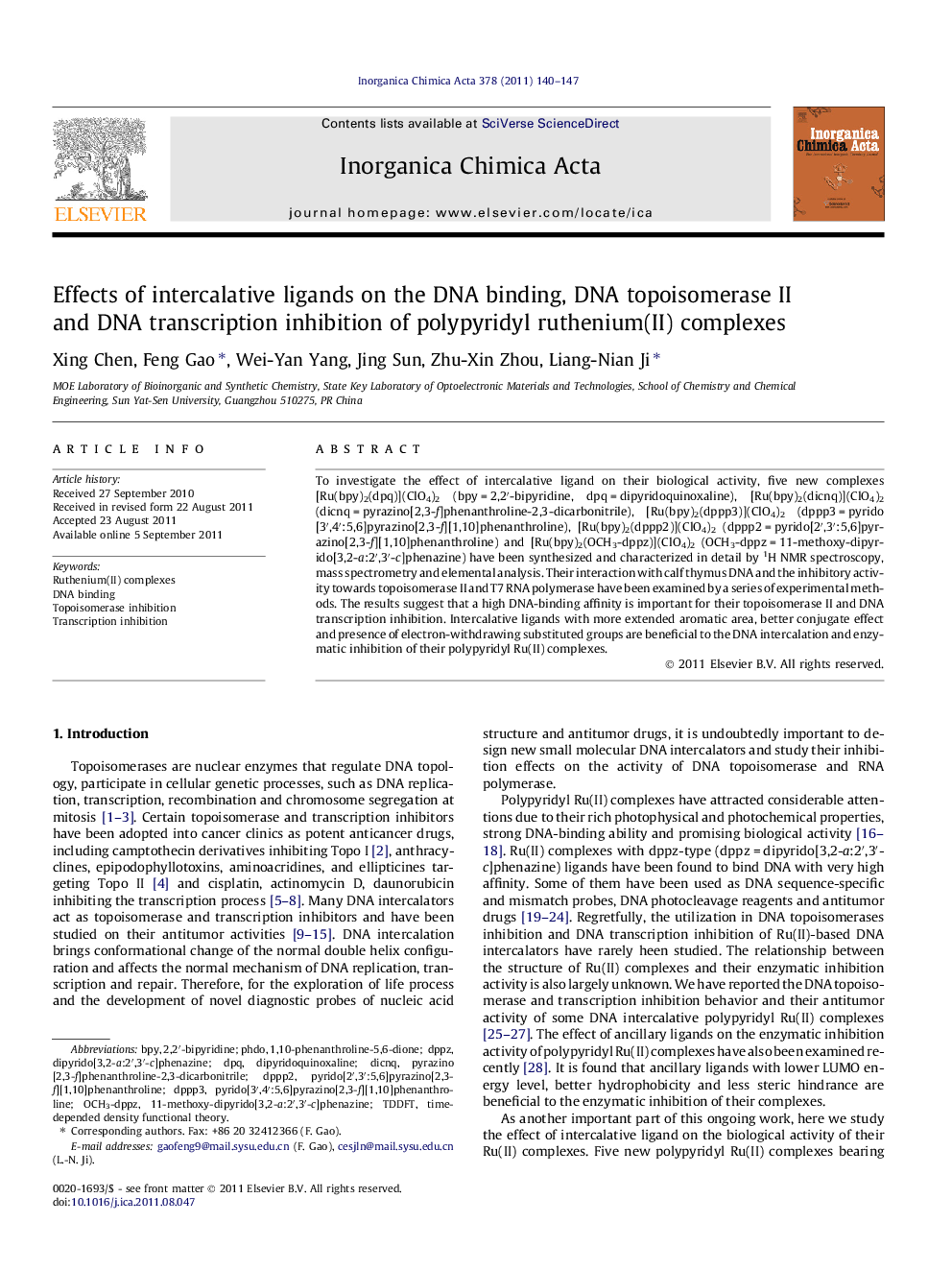 Effects of intercalative ligands on the DNA binding, DNA topoisomerase II and DNA transcription inhibition of polypyridyl ruthenium(II) complexes