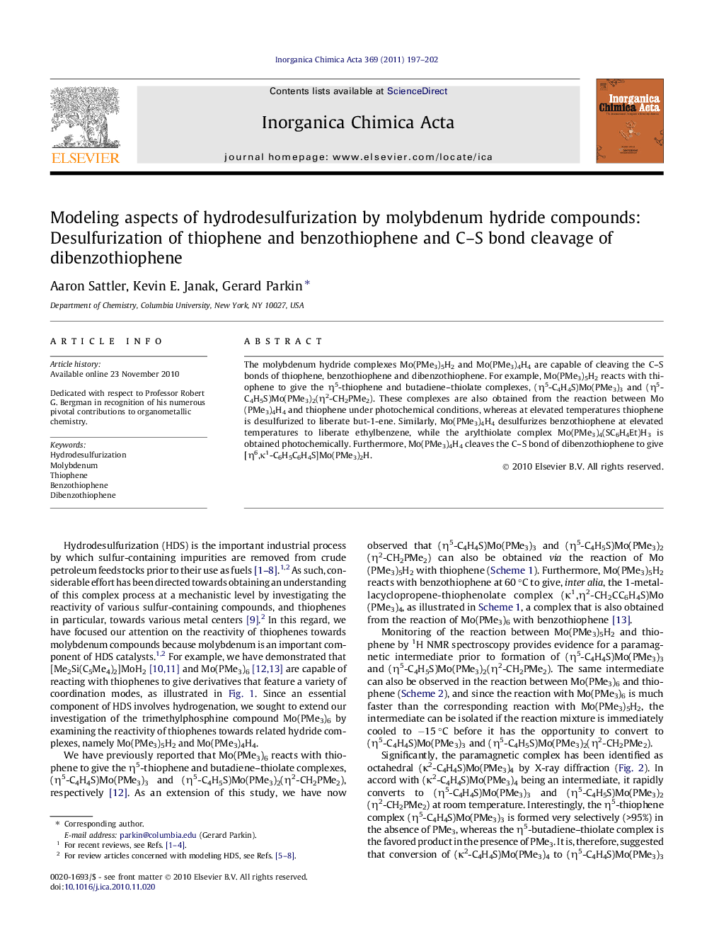 Modeling aspects of hydrodesulfurization by molybdenum hydride compounds: Desulfurization of thiophene and benzothiophene and C–S bond cleavage of dibenzothiophene