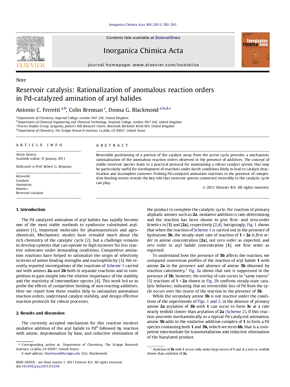 Reservoir catalysis: Rationalization of anomalous reaction orders in Pd-catalyzed amination of aryl halides