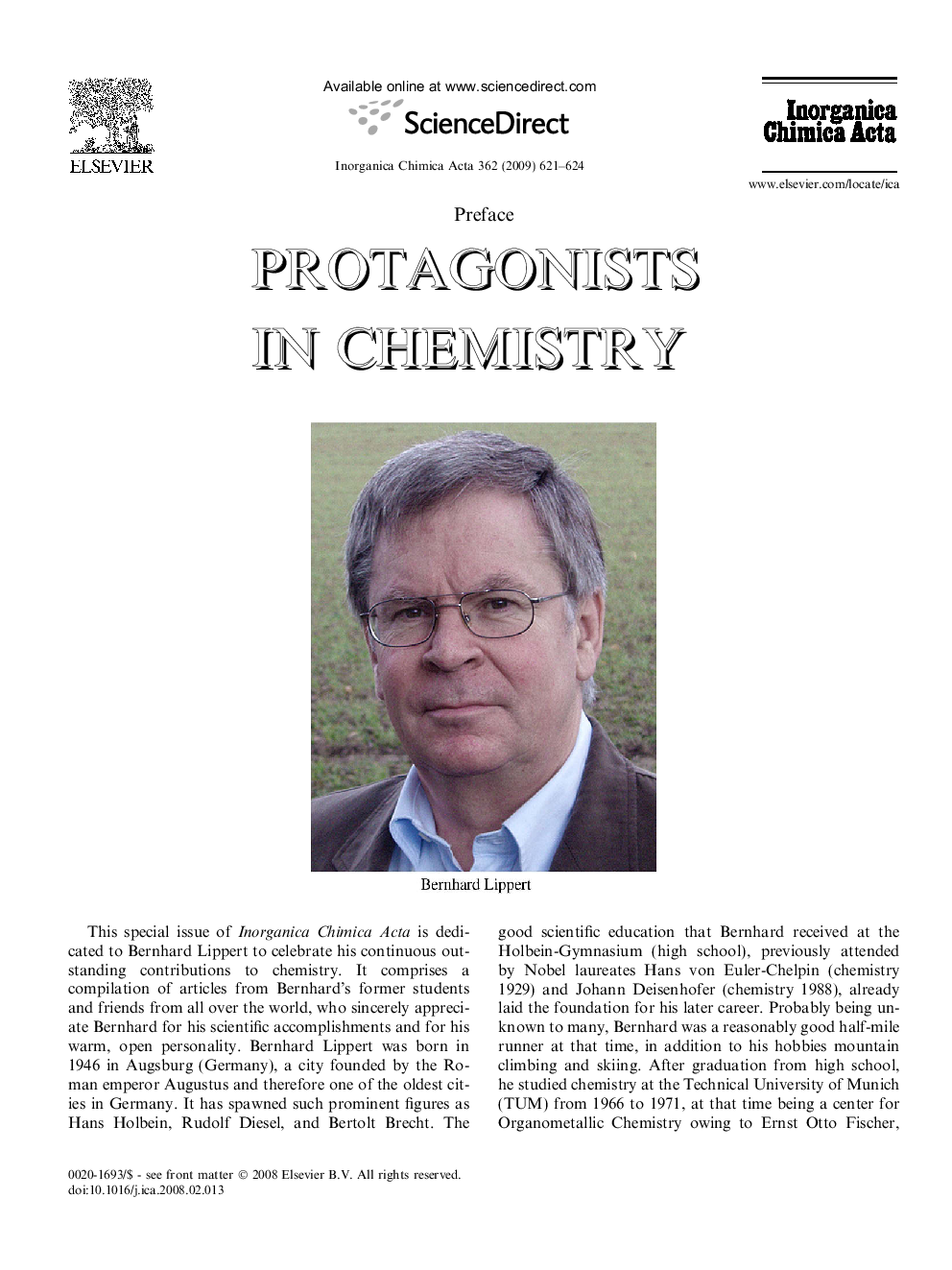 Protagonists in chemistry