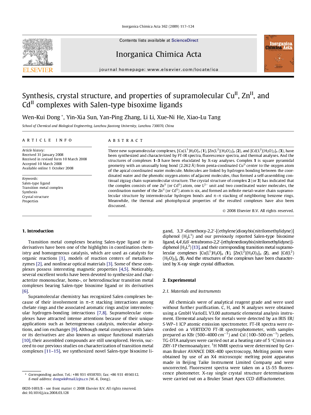 Synthesis, crystal structure, and properties of supramolecular CuII, ZnII, and CdII complexes with Salen-type bisoxime ligands