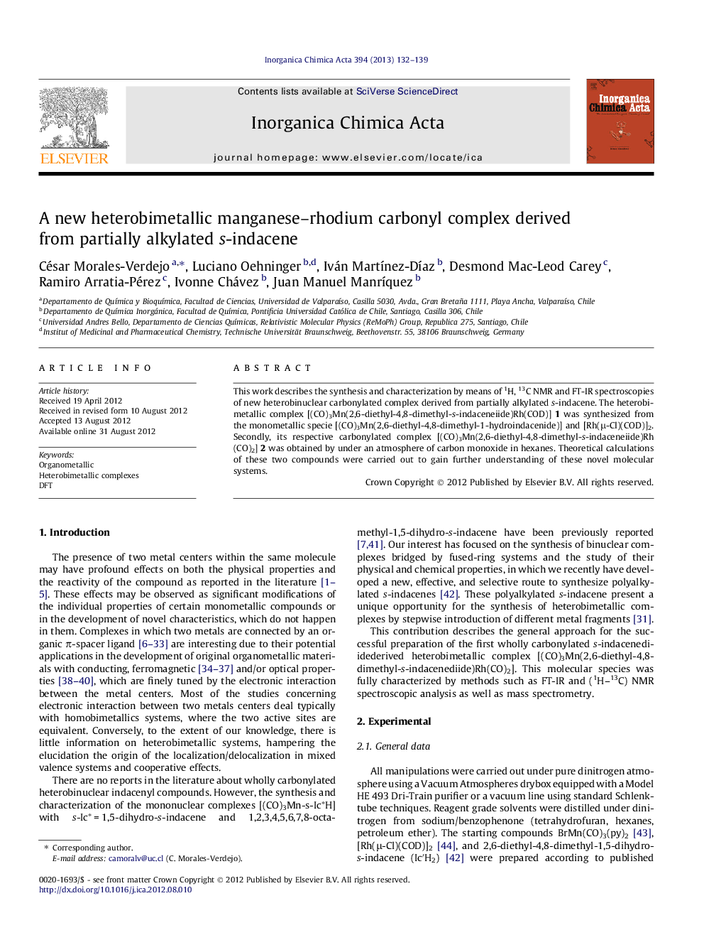 A new heterobimetallic manganese–rhodium carbonyl complex derived from partially alkylated s-indacene