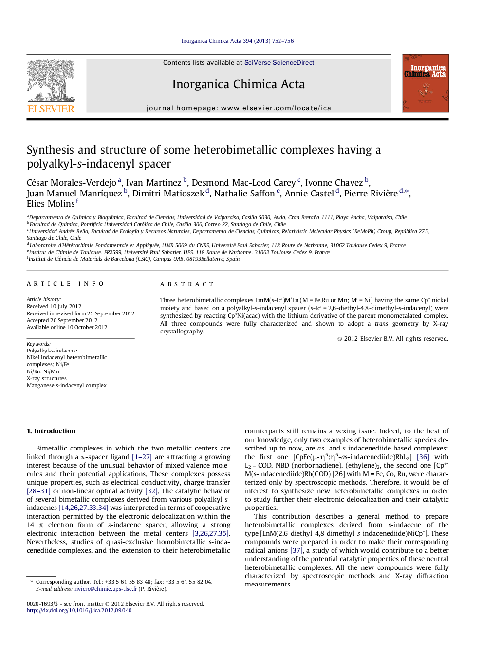 Synthesis and structure of some heterobimetallic complexes having a polyalkyl-s-indacenyl spacer