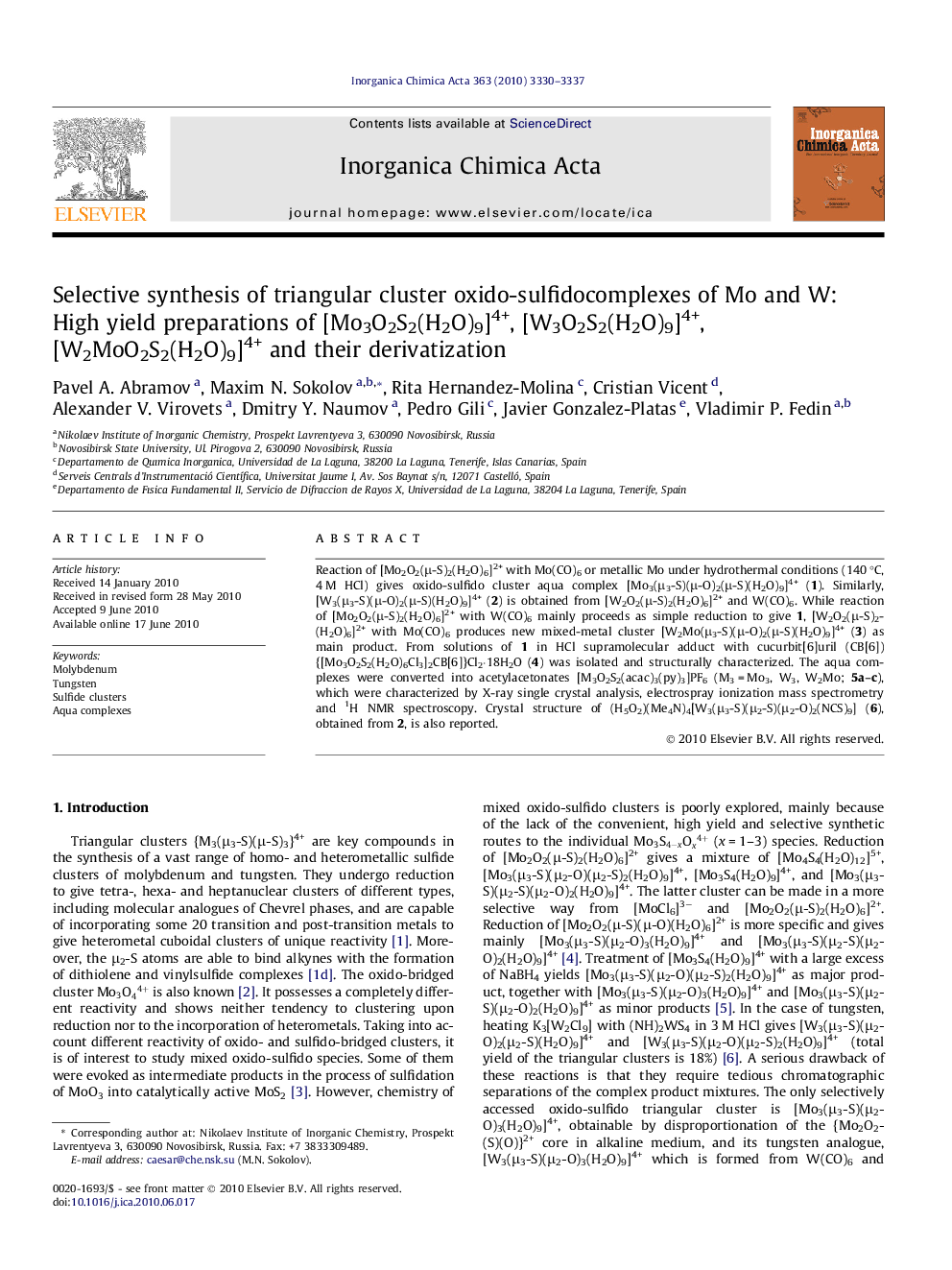 Selective synthesis of triangular cluster oxido-sulfidocomplexes of Mo and W: High yield preparations of [Mo3O2S2(H2O)9]4+, [W3O2S2(H2O)9]4+, [W2MoO2S2(H2O)9]4+ and their derivatization