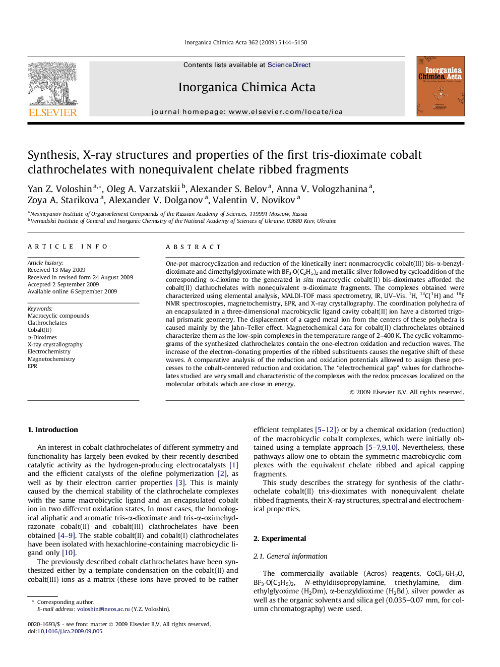 Synthesis, X-ray structures and properties of the first tris-dioximate cobalt clathrochelates with nonequivalent chelate ribbed fragments