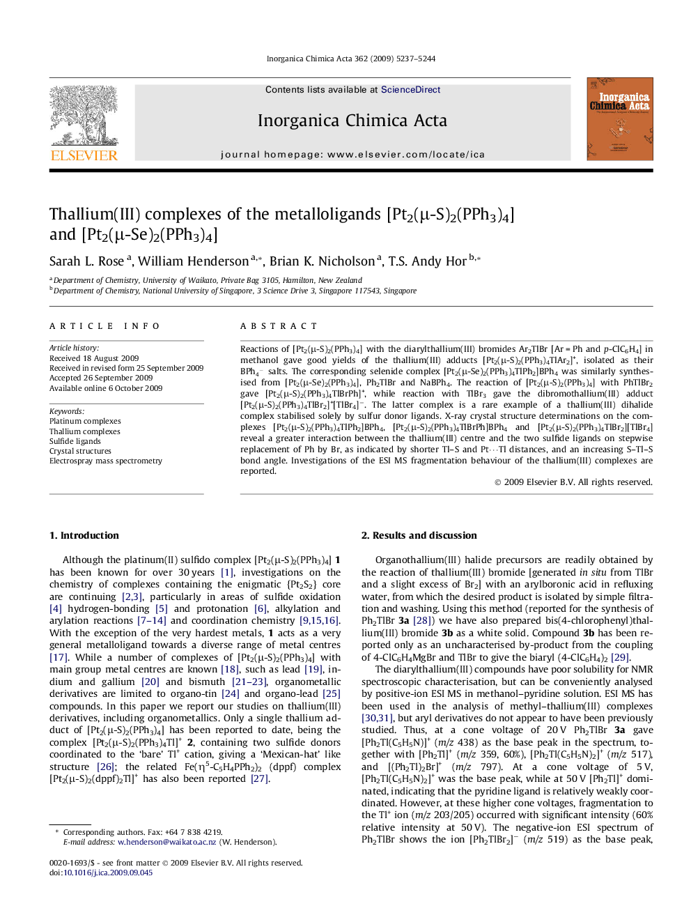 Thallium(III) complexes of the metalloligands [Pt2(μ-S)2(PPh3)4] and [Pt2(μ-Se)2(PPh3)4]