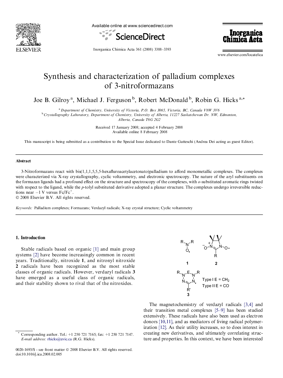 Synthesis and characterization of palladium complexes of 3-nitroformazans