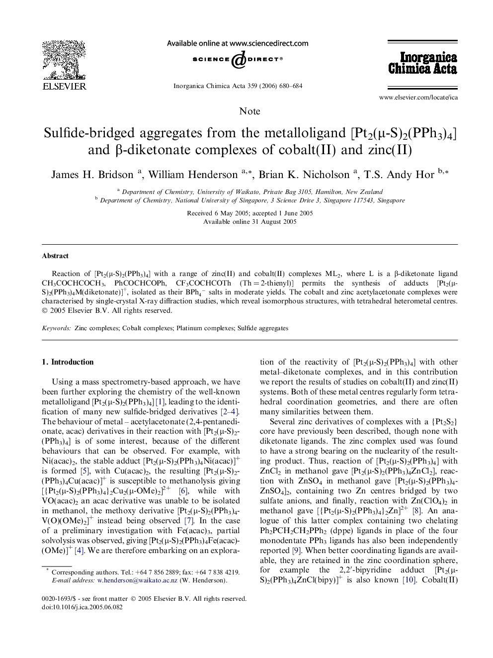 Sulfide-bridged aggregates from the metalloligand [Pt2(μ-S)2(PPh3)4] and β-diketonate complexes of cobalt(II) and zinc(II)