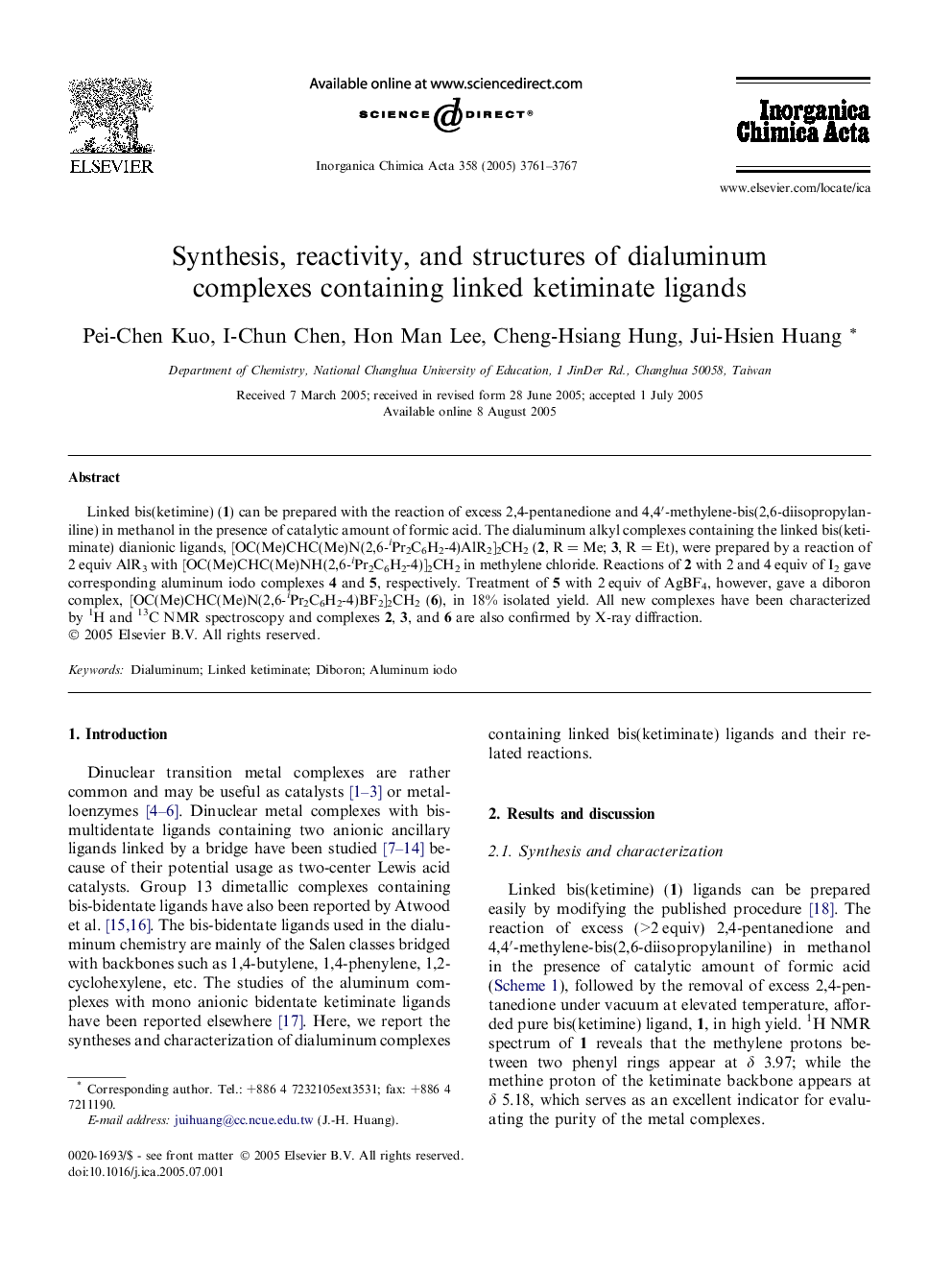 Synthesis, reactivity, and structures of dialuminum complexes containing linked ketiminate ligands