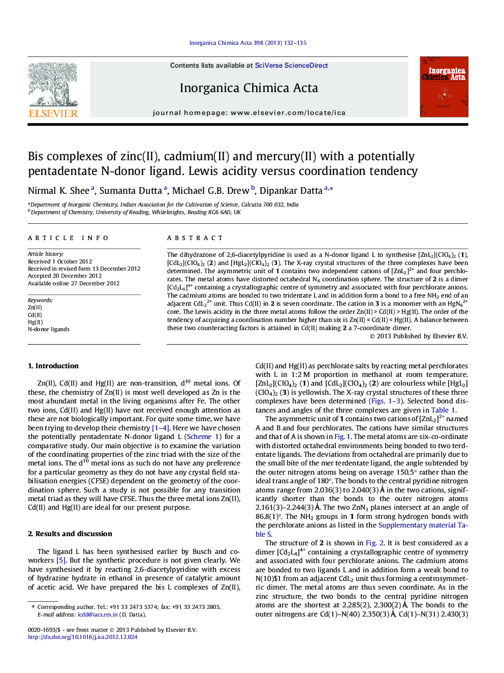 Bis complexes of zinc(II), cadmium(II) and mercury(II) with a potentially pentadentate N-donor ligand. Lewis acidity versus coordination tendency