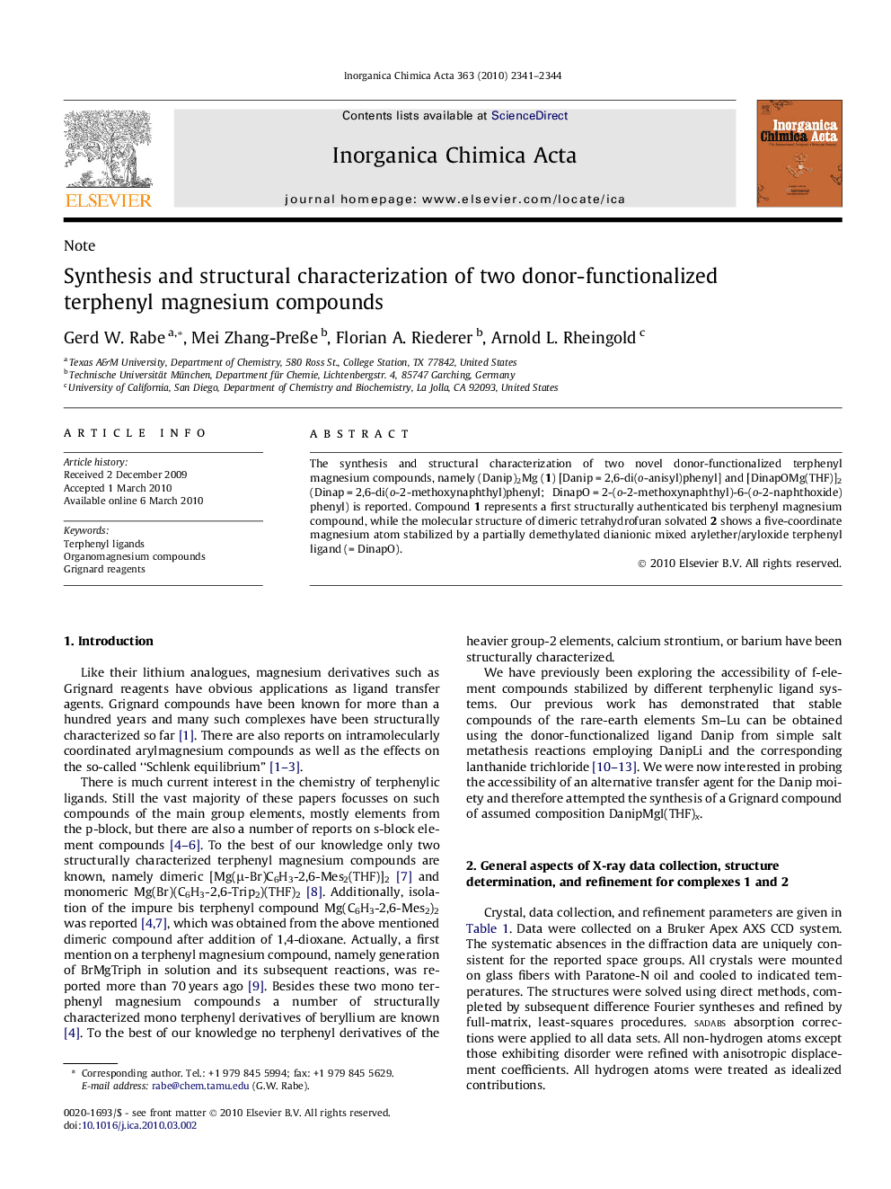 Synthesis and structural characterization of two donor-functionalized terphenyl magnesium compounds