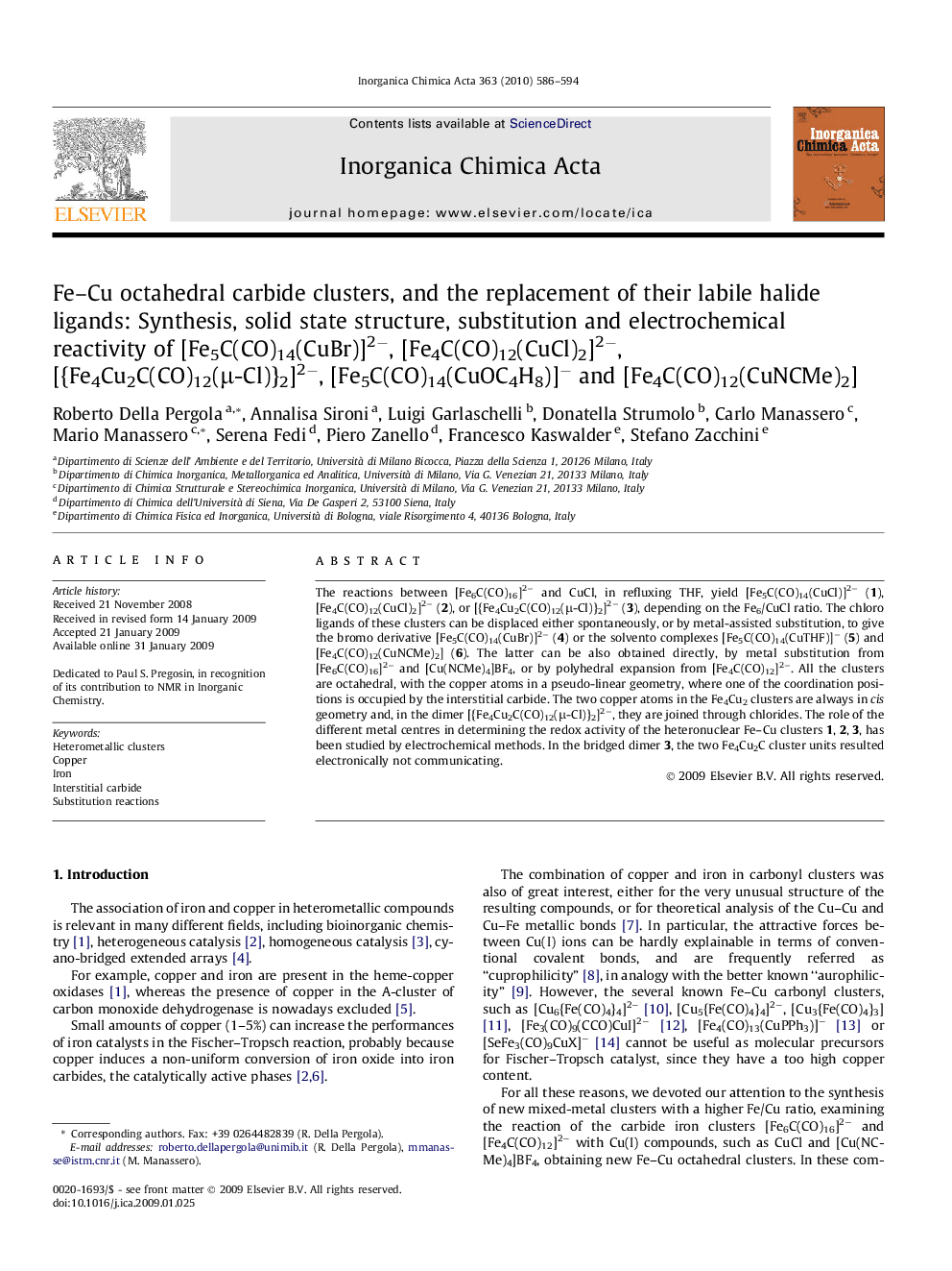 Fe–Cu octahedral carbide clusters, and the replacement of their labile halide ligands: Synthesis, solid state structure, substitution and electrochemical reactivity of [Fe5C(CO)14(CuBr)]2−, [Fe4C(CO)12(CuCl)2]2−, [{Fe4Cu2C(CO)12(μ-Cl)}2]2−, [Fe5C(CO)14(Cu