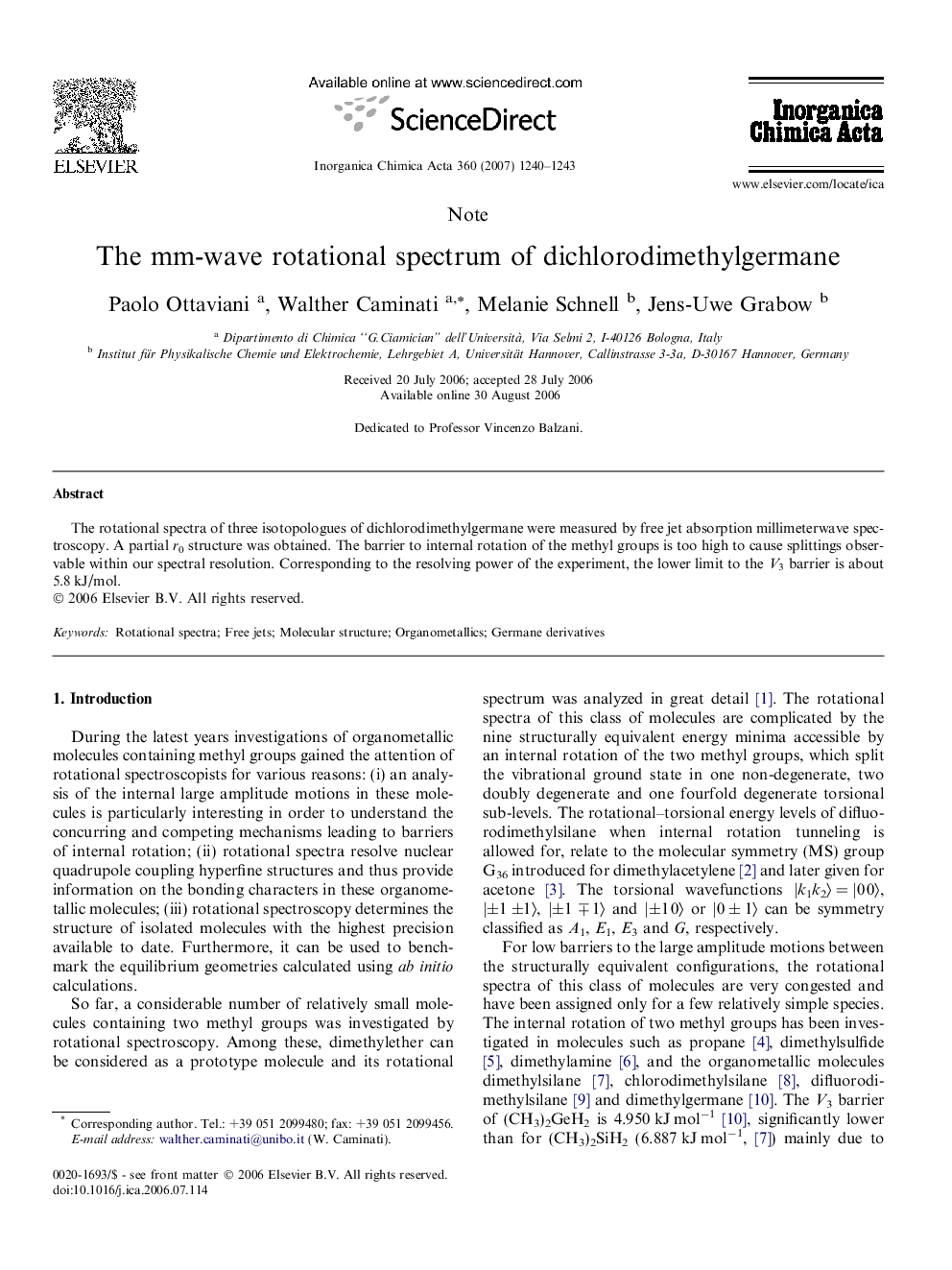 The mm-wave rotational spectrum of dichlorodimethylgermane
