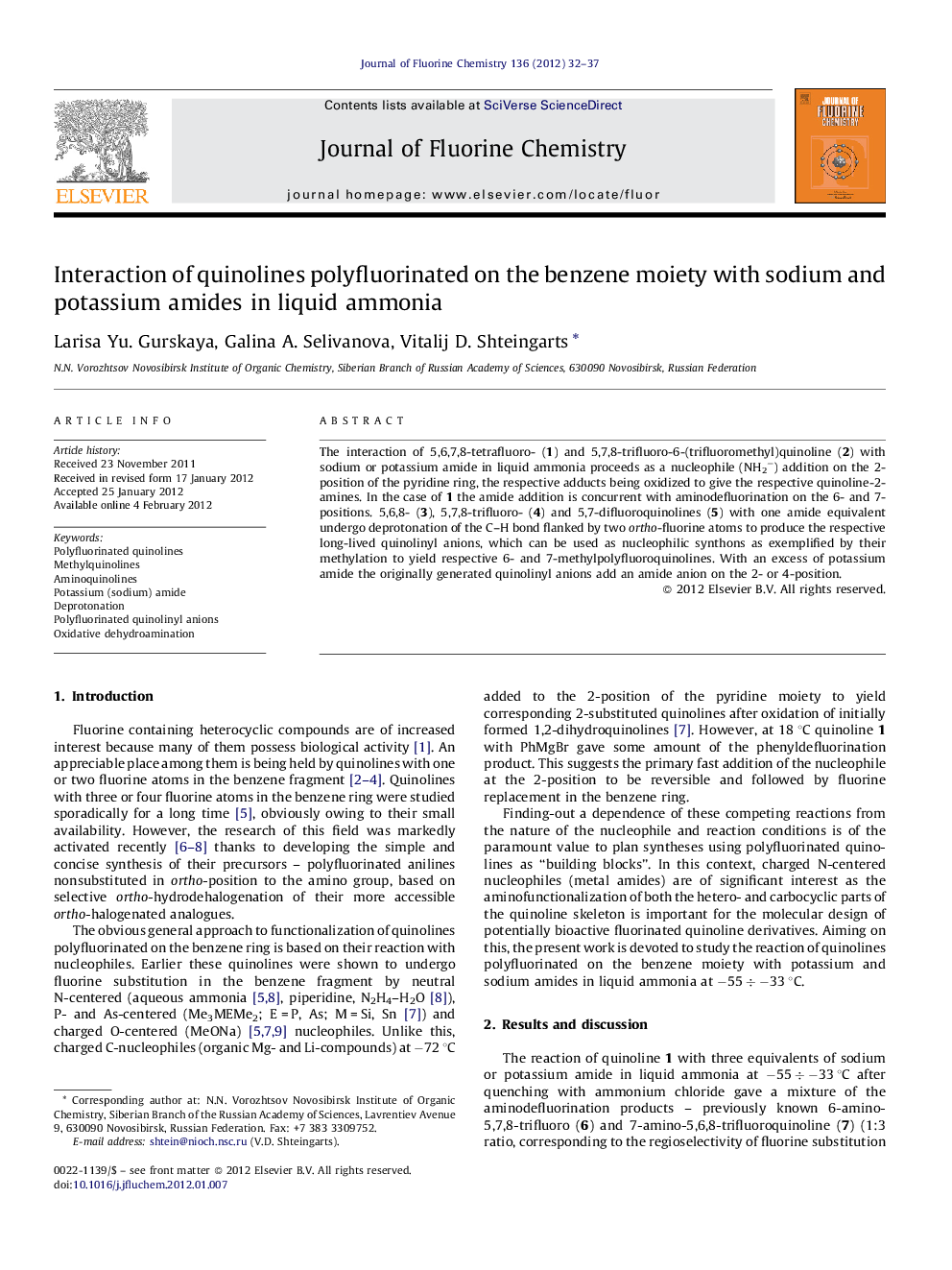 Interaction of quinolines polyfluorinated on the benzene moiety with sodium and potassium amides in liquid ammonia