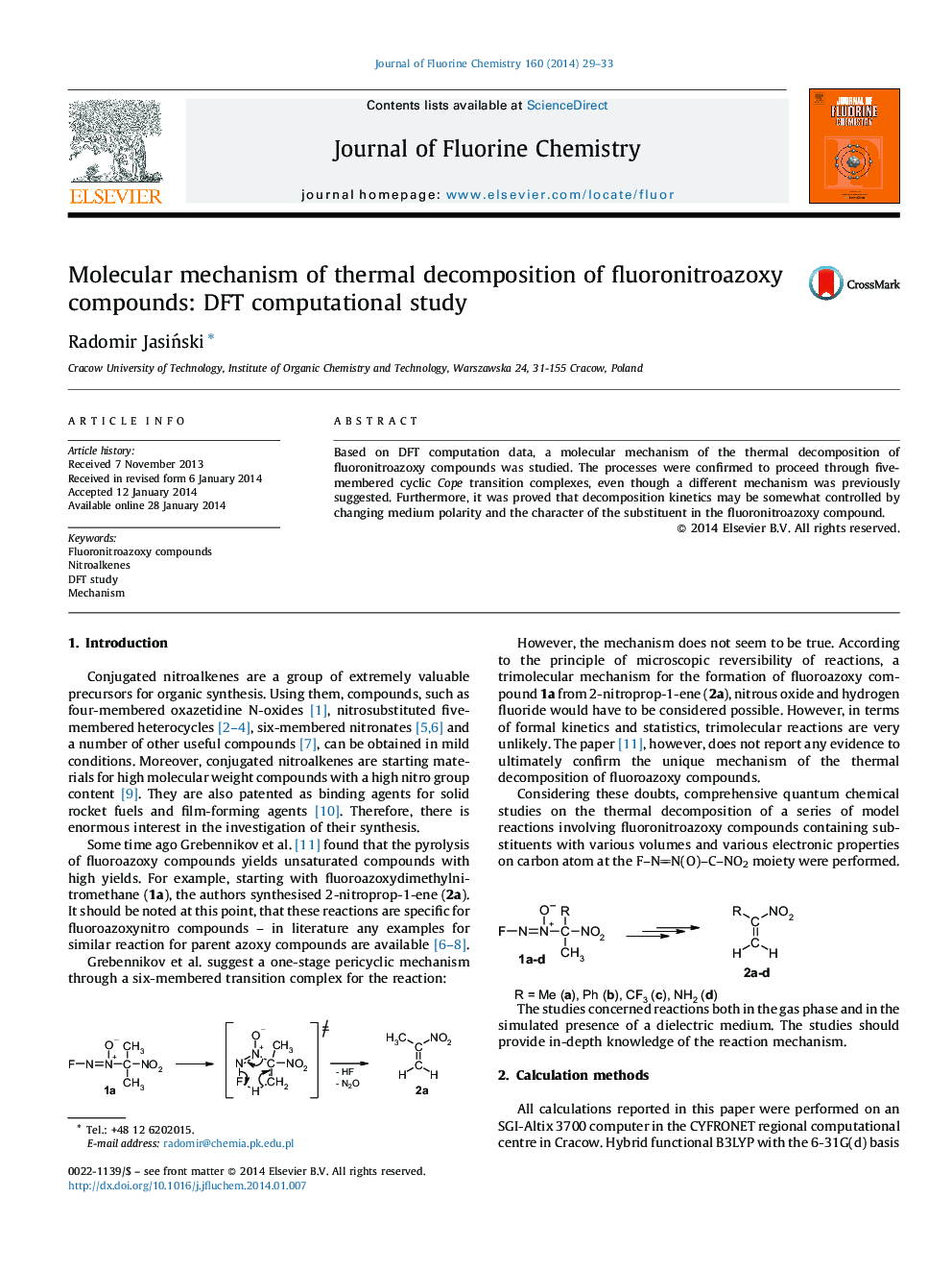 Molecular mechanism of thermal decomposition of fluoronitroazoxy compounds: DFT computational study