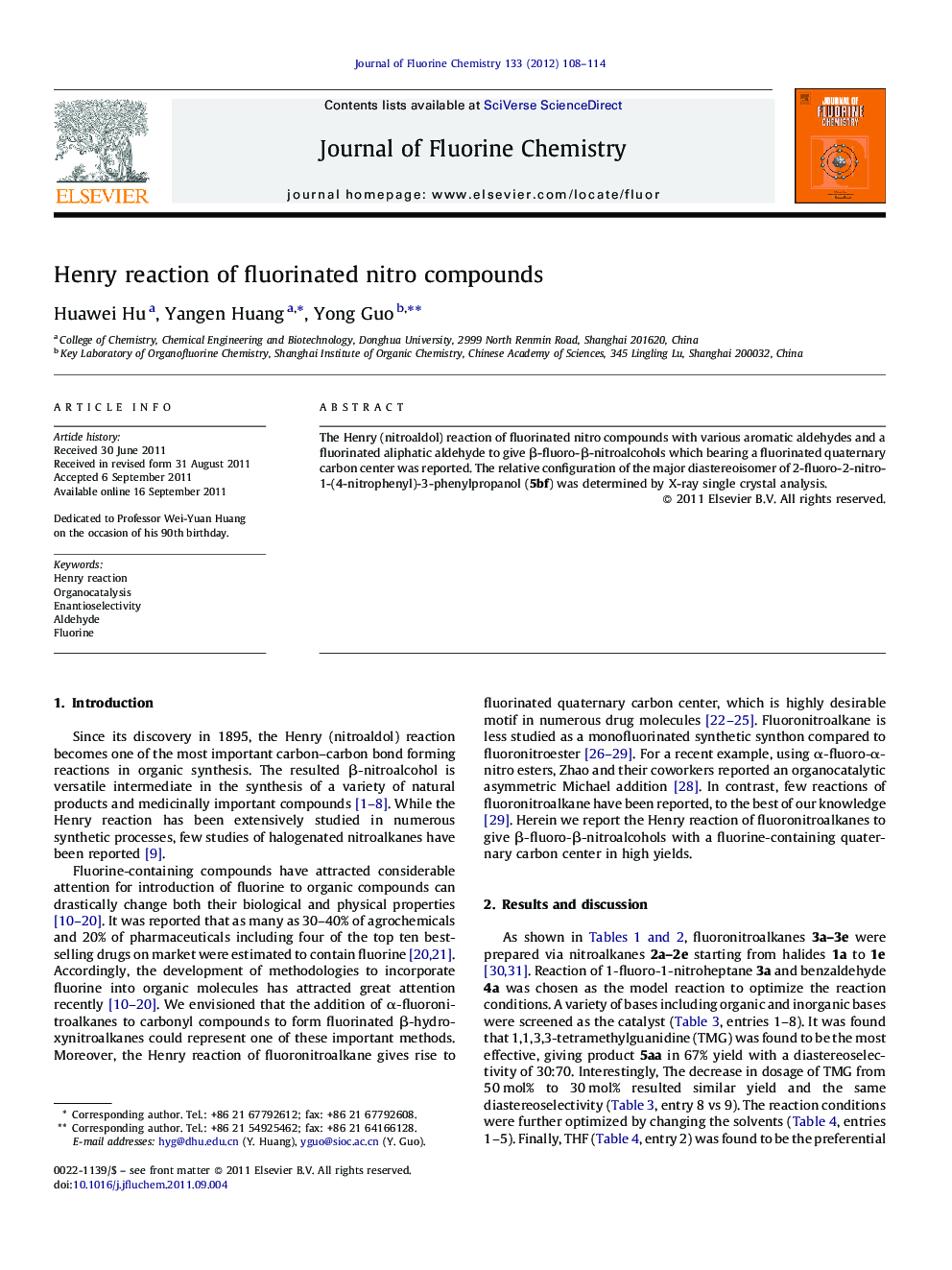 Henry reaction of fluorinated nitro compounds