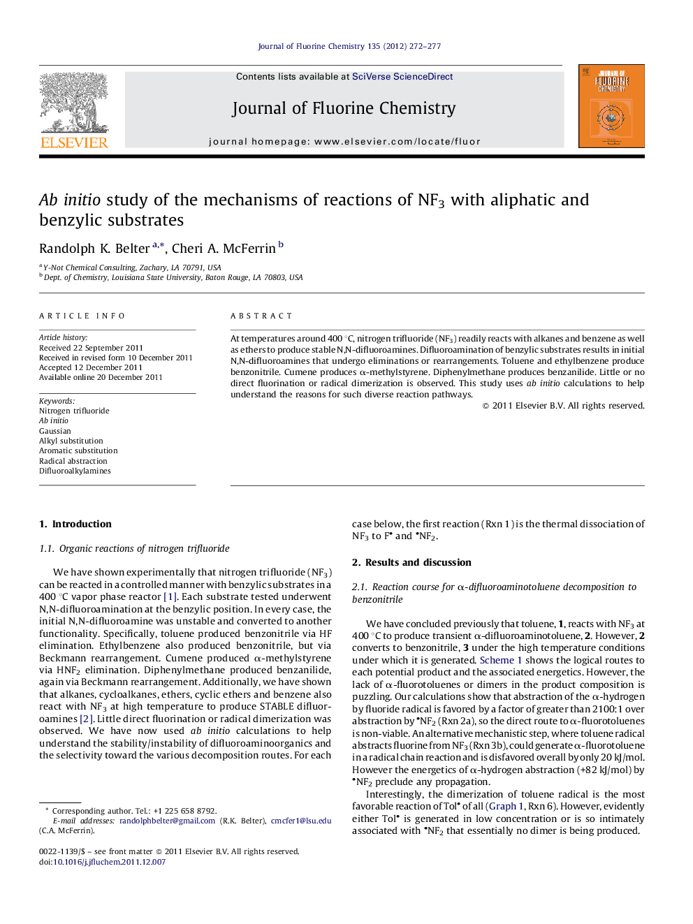 Ab initio study of the mechanisms of reactions of NF3 with aliphatic and benzylic substrates