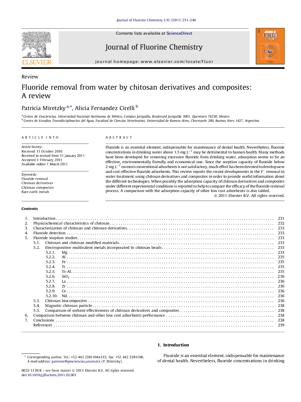 Fluoride removal from water by chitosan derivatives and composites: A review