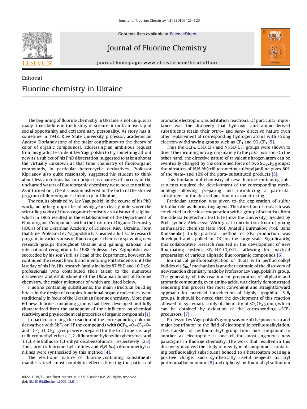Fluorine chemistry in Ukraine