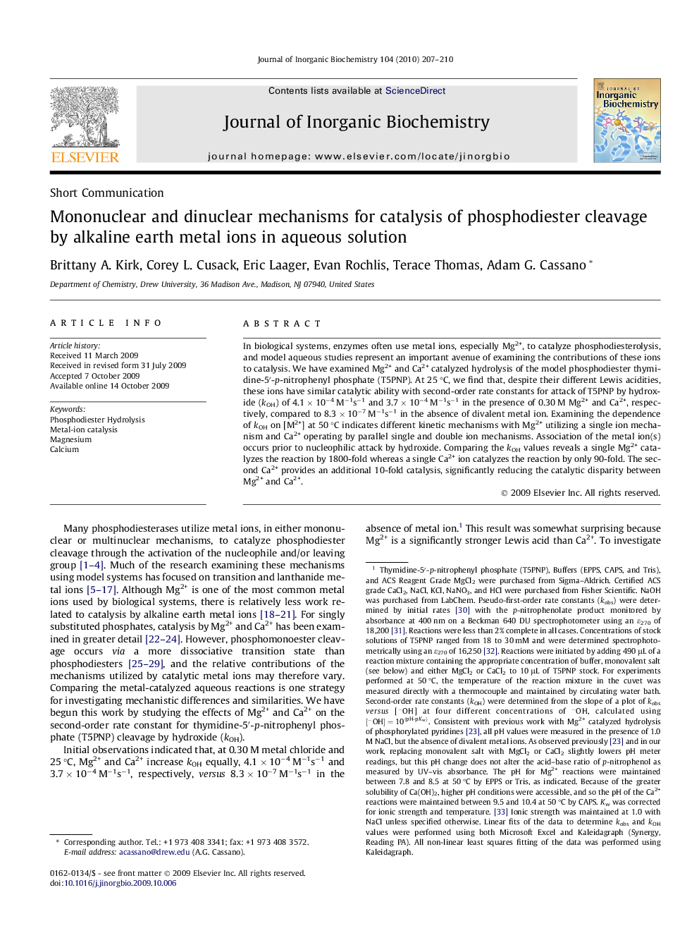 Mononuclear and dinuclear mechanisms for catalysis of phosphodiester cleavage by alkaline earth metal ions in aqueous solution