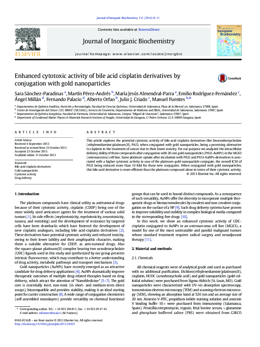 Enhanced cytotoxic activity of bile acid cisplatin derivatives by conjugation with gold nanoparticles