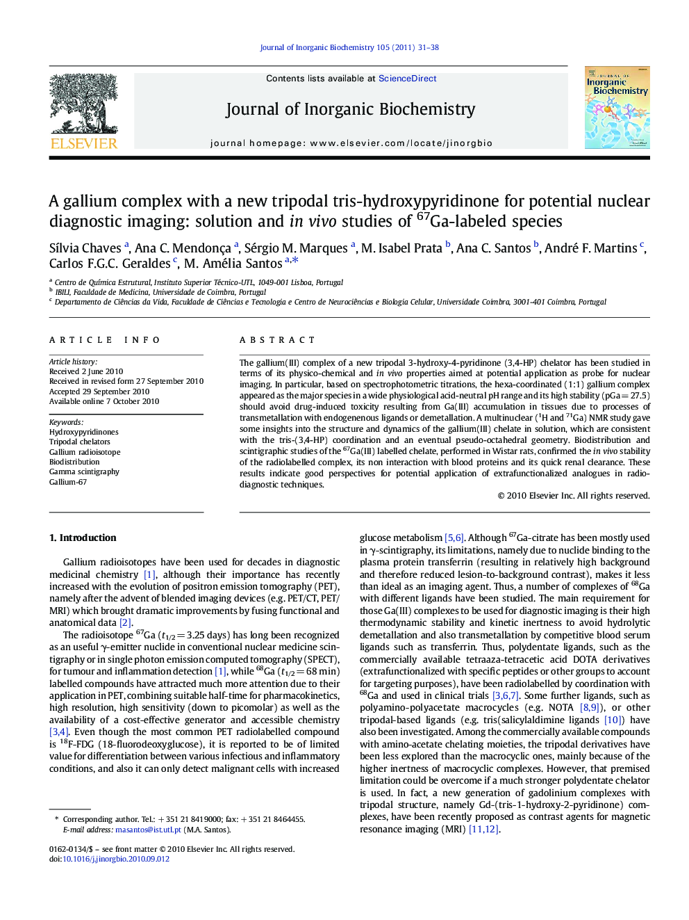 A gallium complex with a new tripodal tris-hydroxypyridinone for potential nuclear diagnostic imaging: solution and in vivo studies of 67Ga-labeled species